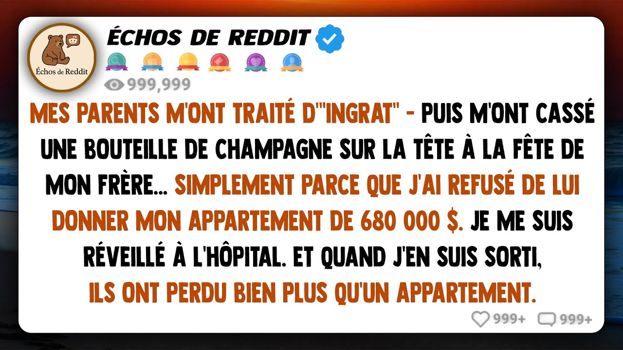 Mes parents m'ont frappée avec une bouteille de champagne à la fête de mon frère, à cause d'un...