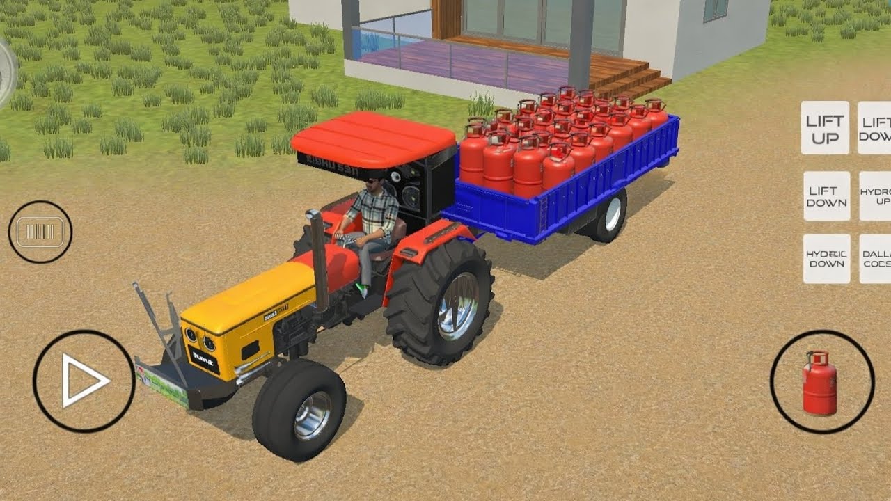 🚜 Tractor Mein Bhari Lal Gas Cylinder Ki Delivery – Real Tractor Driving Game #status #shorts #viral