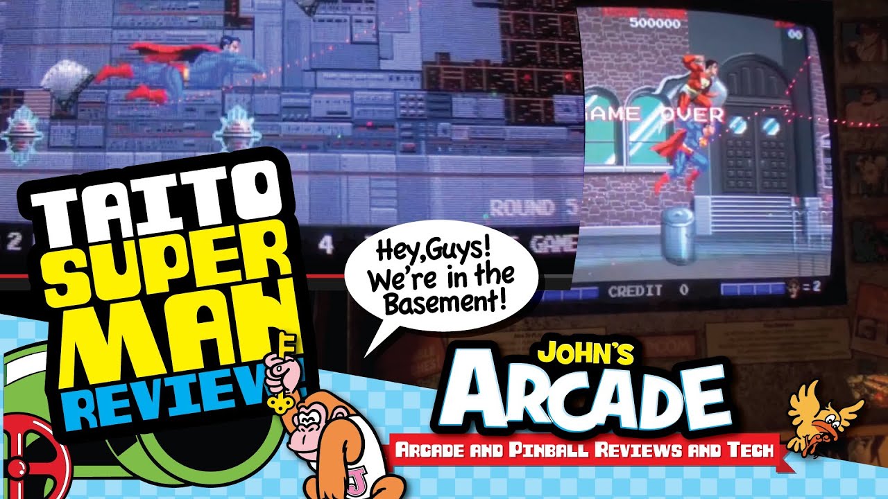 1988 Taito Superman Arcade Game Gameplay Completion Review - MAN OF STEEL!