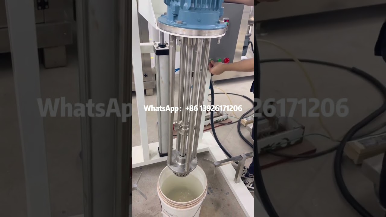 Pneumatic or electric lifting homogenizer mixer  #machine#mixer #factory