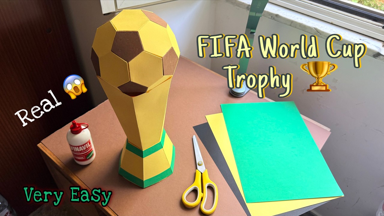 Can You Believe This Trophy Is Made of Paper? 🤯 | How To Make FIFA World Cup Trophy 🏆 DIY