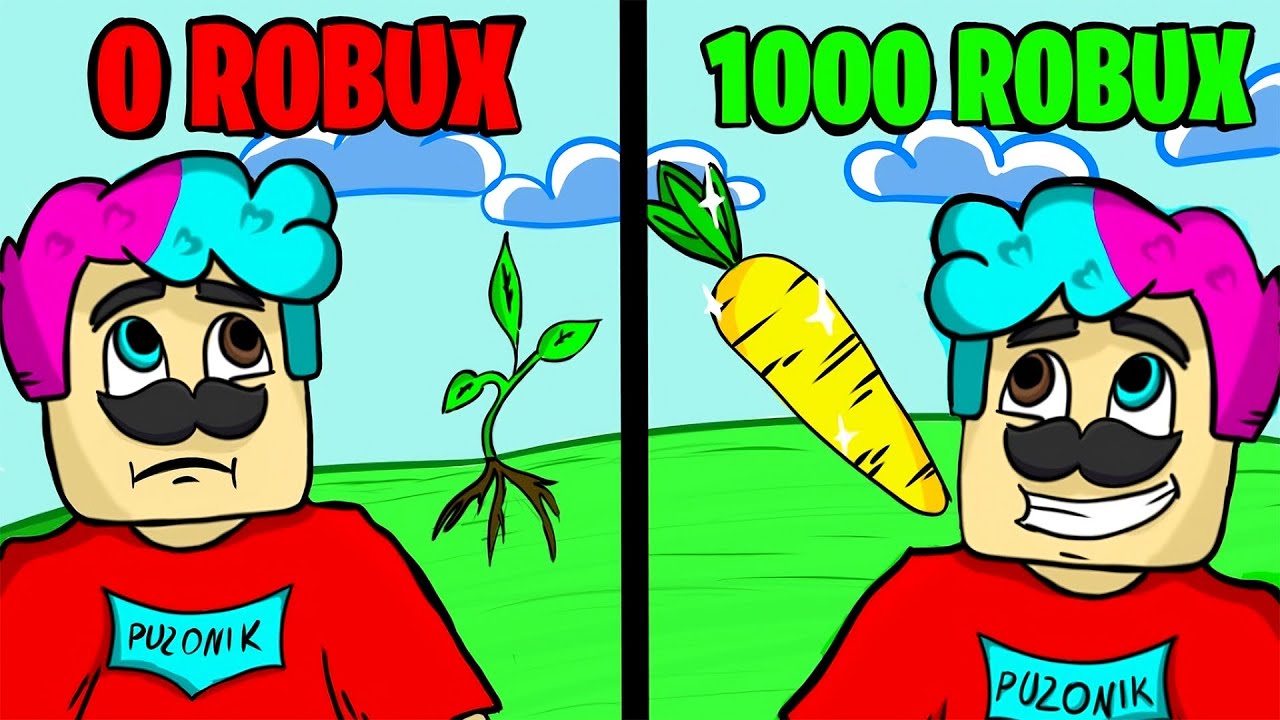 Ogród za 0 Robux vs 1000 ROBUX w Roblox Grow a Garden