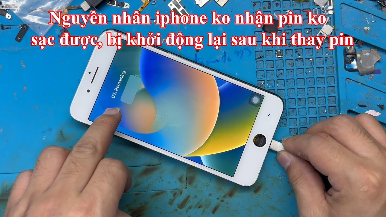 Sửa iphone không nhận pin, thay pin không sạc được và bị tự khởi động lại / iphone No Data Loss
