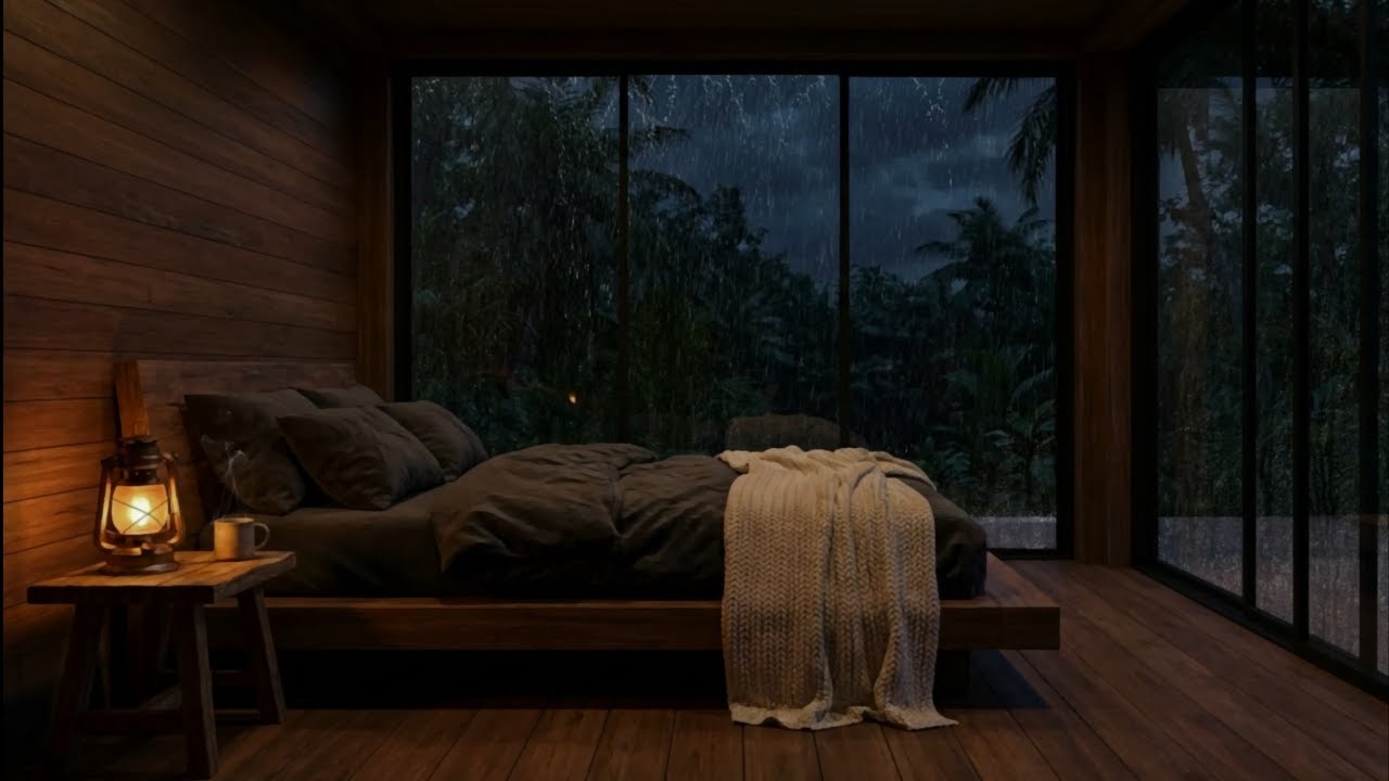 Rain & Soft Piano in a Cozy Cabin 🌧️🎹 Deep Sleep Music for Insomnia, Stress & Anxiety Relief
