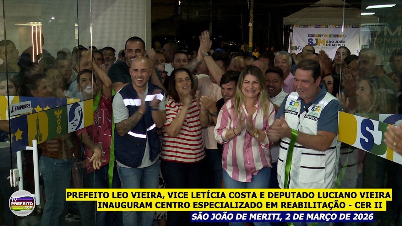 Prefeito Léo Vieira, vice Letícia Costa e deputado Luciano Vieira inauguram o CER II