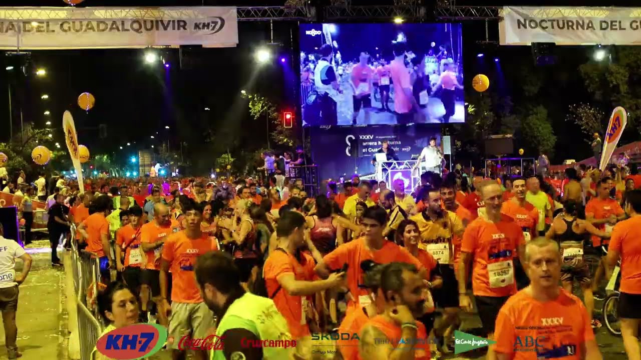Meta Nocturna Guadalquivir KH7 2023: de 23:05 a 23:10 horas.