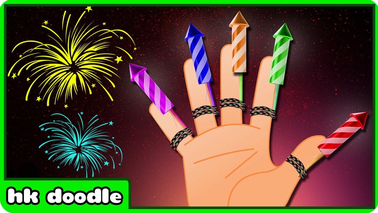 Firecrackers Finger Family Song Learn Colors for Children - HooplaKidz Doodle