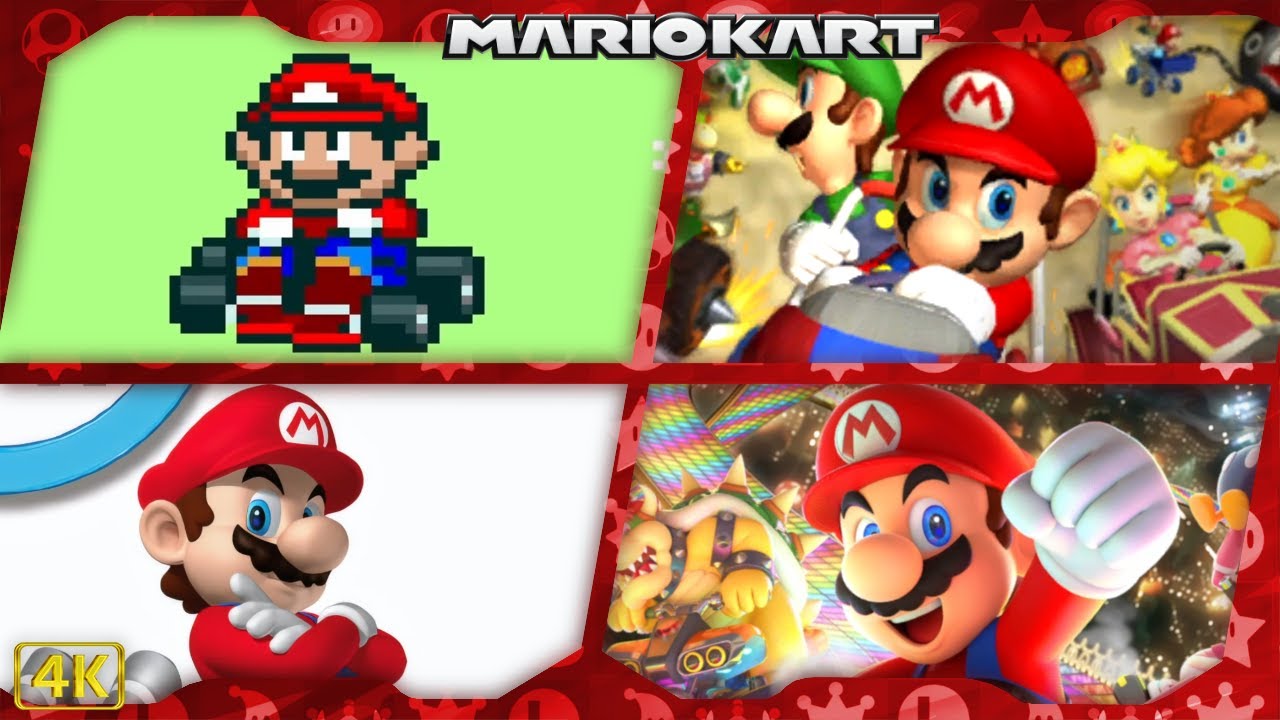 Эволюция Mario Kart: Титульные экраны (с альтернативами) ⁴ᴷ [8 игр]