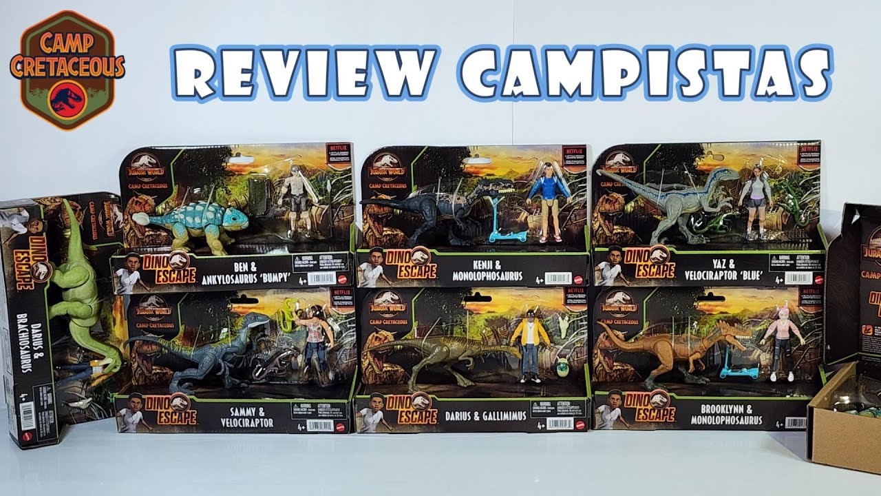 Jurassic World CAMPISTAS Dino Escape Campamento Cretácico Darius, Kenji, Ben, Sammy, Yaz y Brooklyn