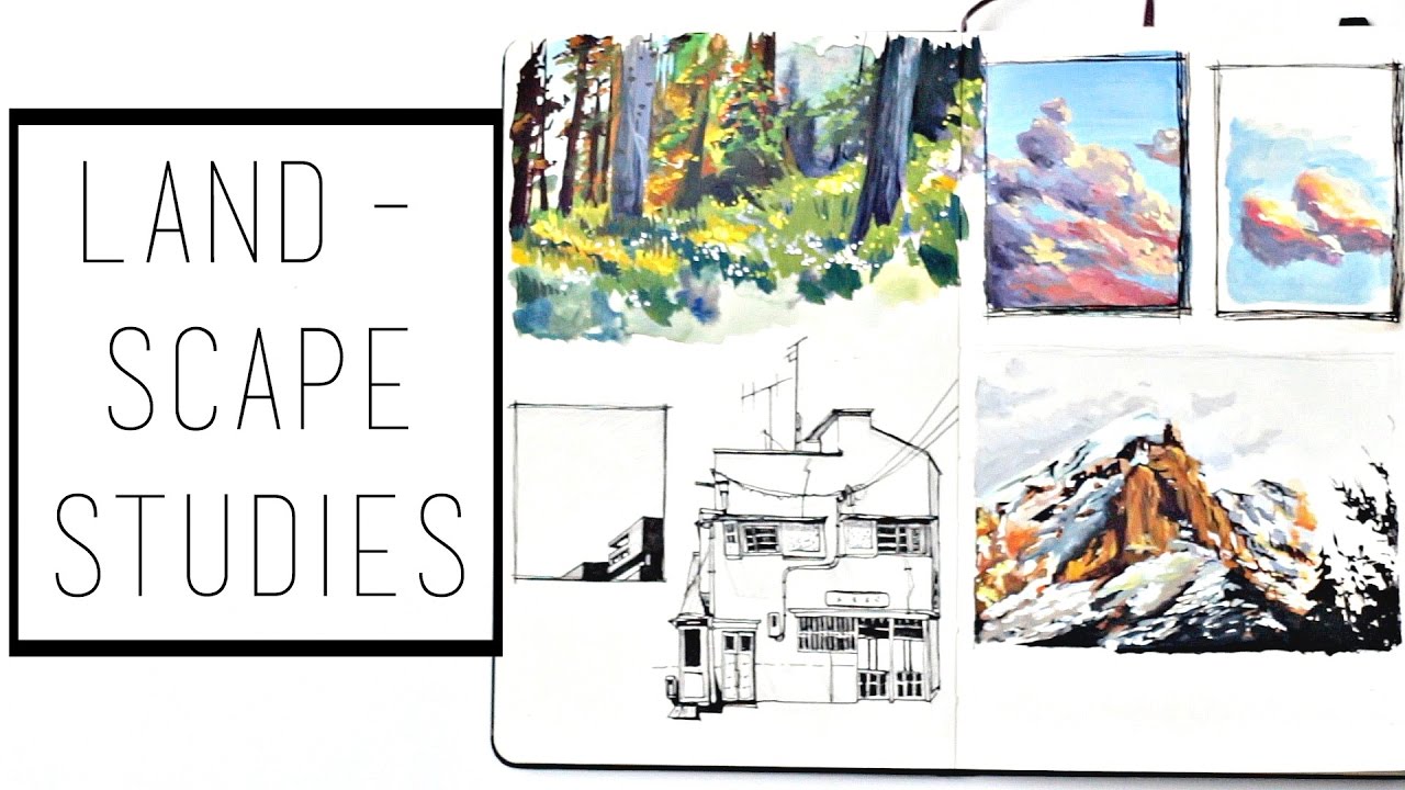 Landscape Painting Practice · 30 Ways to Fill a Sketchbook · SemiSkimmedMin