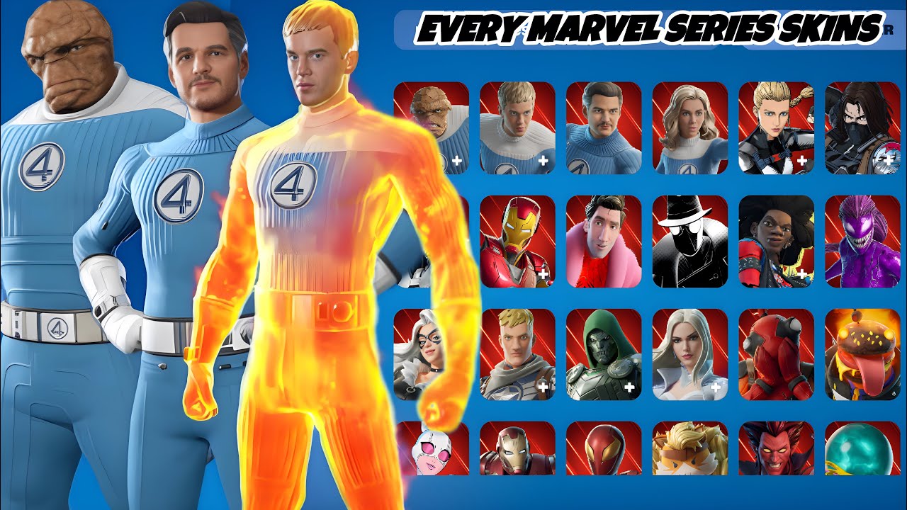 Every Marvel Series Skins Showcase in Fortnite (Chapter 1 - Chapter 6)