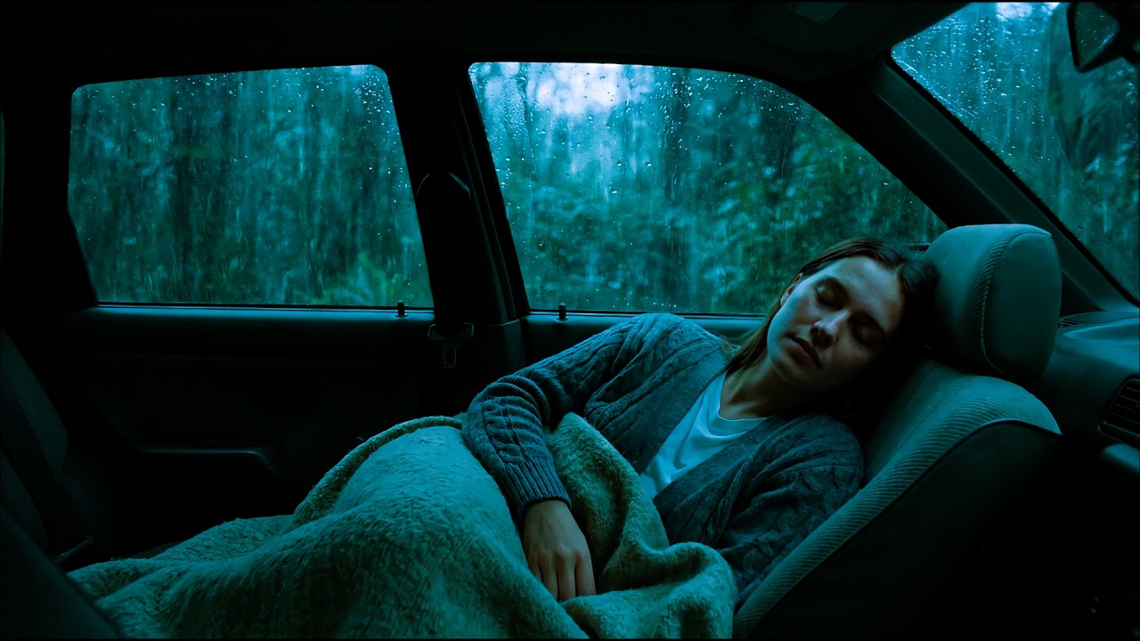 Goodbye Stress 🌧️ Sleep Deeply to Heavy Rainstorm & Powerful Thunder on a Car at Night