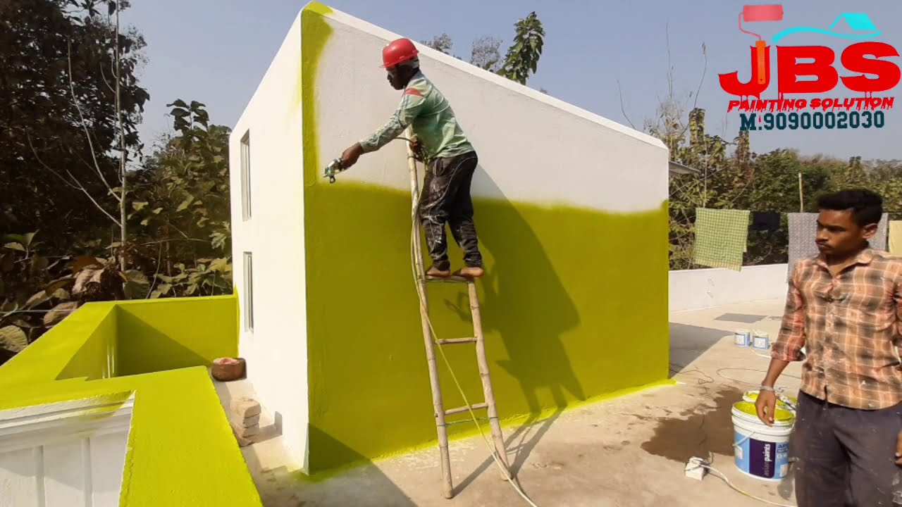 Spray Painting Exterior with Airless  Spray Machine