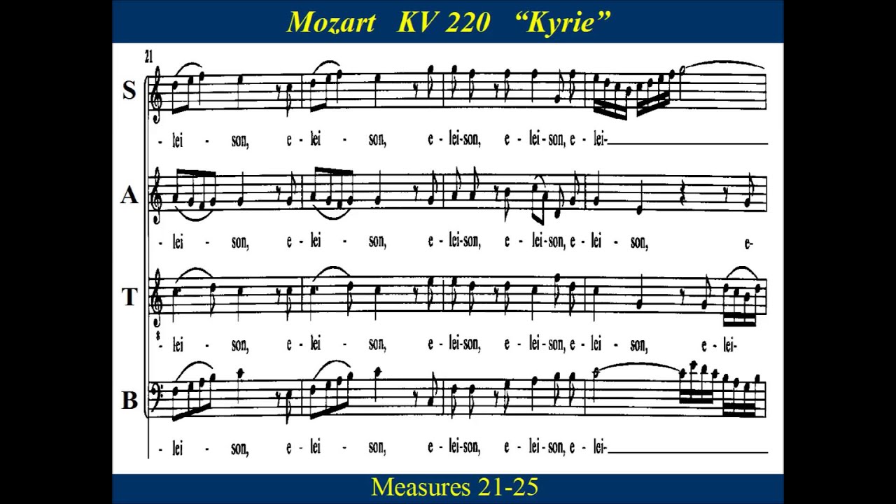 Mozart - KV 220 -1  Kyrie - Bass
