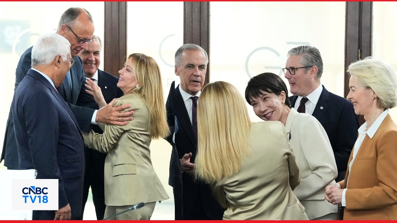 WATCH: G7 Leaders&rsquo; UNCENSORED CHATTER on The Sidelines of France's G7 Summit | Meloni | Trump | N18G