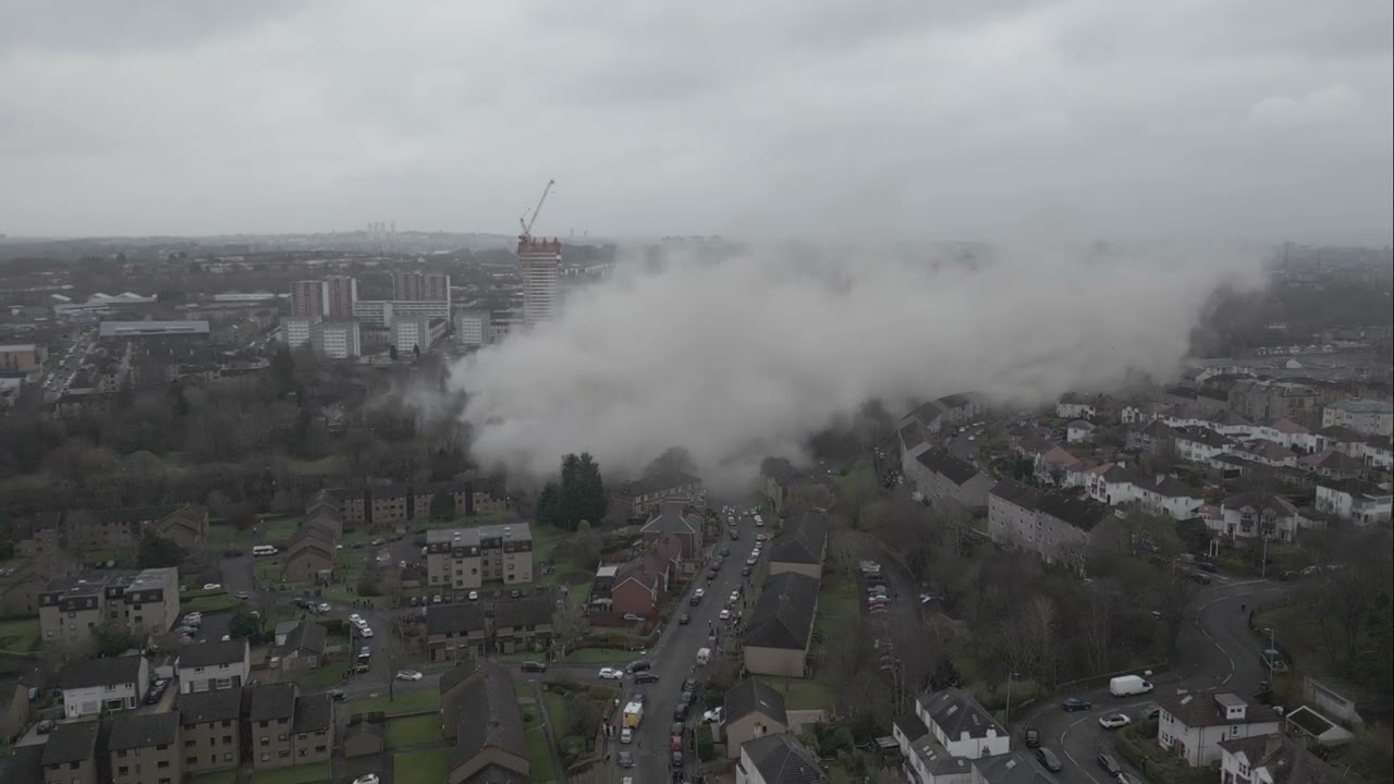 Wyndford Flats demolition - 23rd March 2025