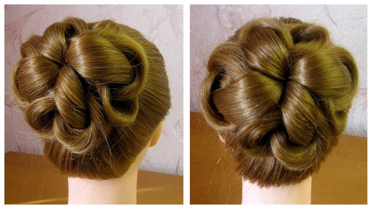 Chignon facile 🌹 Coiffure simple et rapide cheveux mi long/long 🌹 Easy Hair Bun Tutorial
