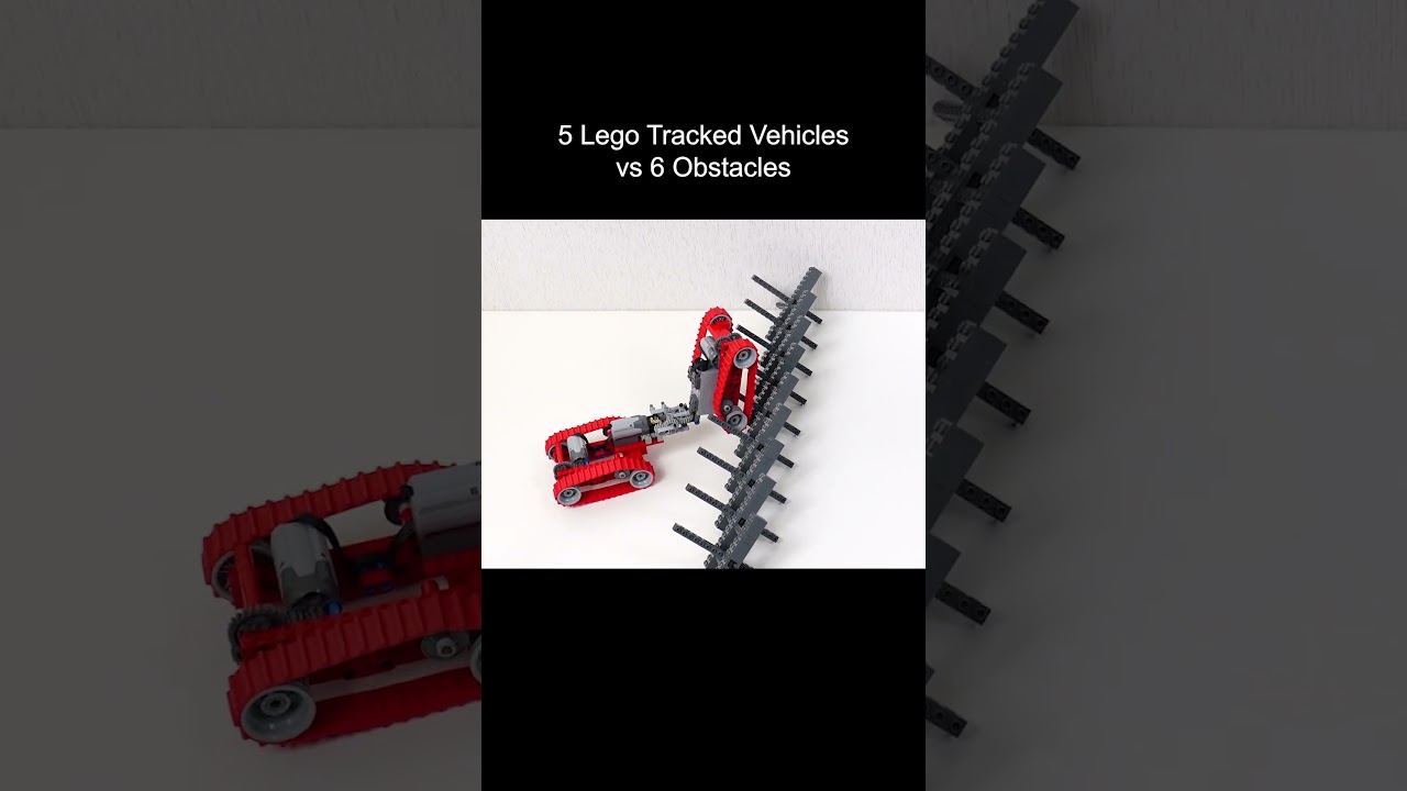 5 Lego tracked vehicles vs 6 obstacles #shorts