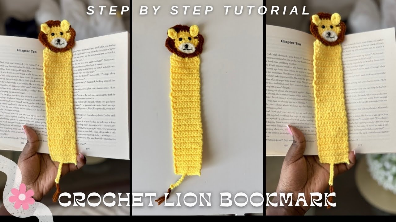 How to crochet a lion bookmark/ easy step by step tutorial 
