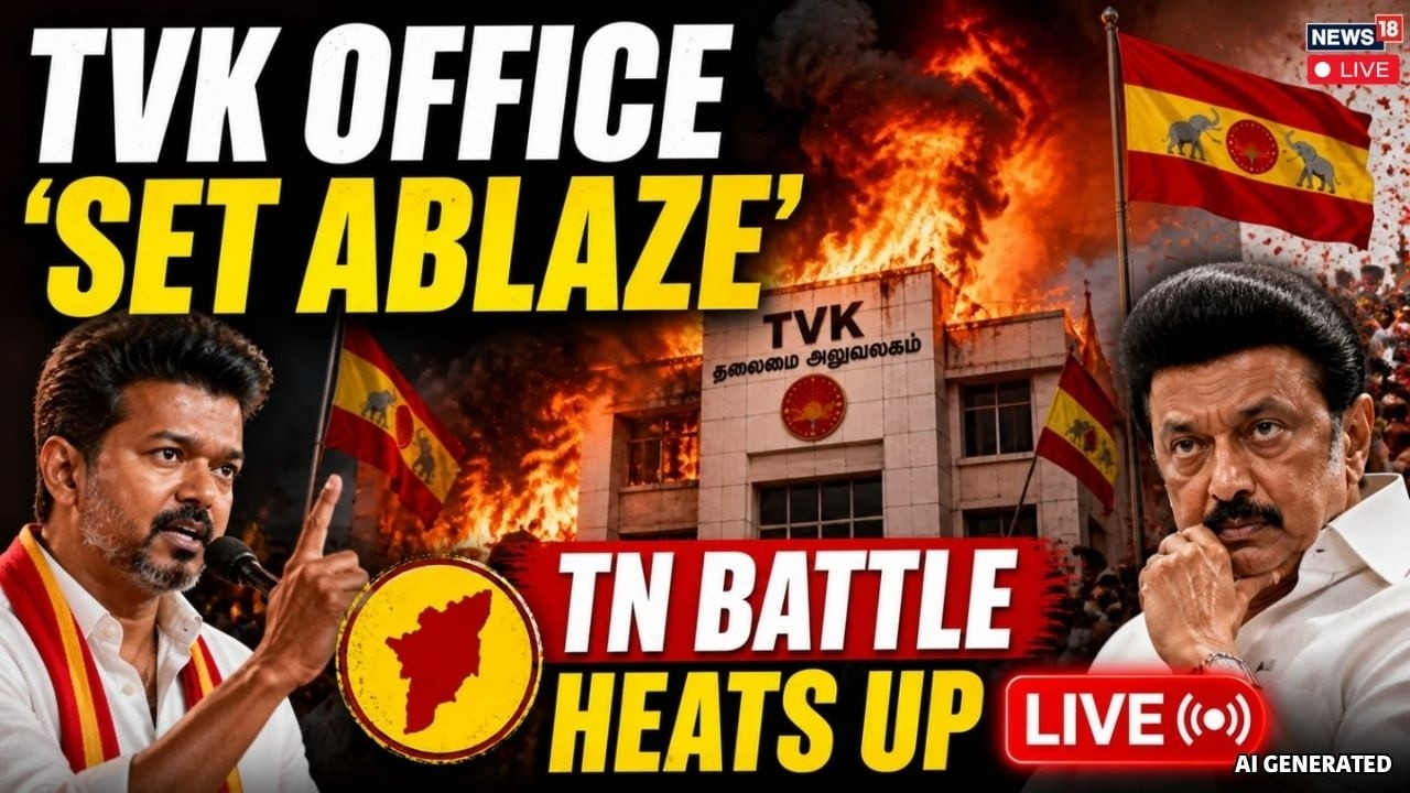 TVK LIVE Новости | Избирательный офис TVK в Тричи подожжен перед подсчетом голосов! | Виджай | Та...
