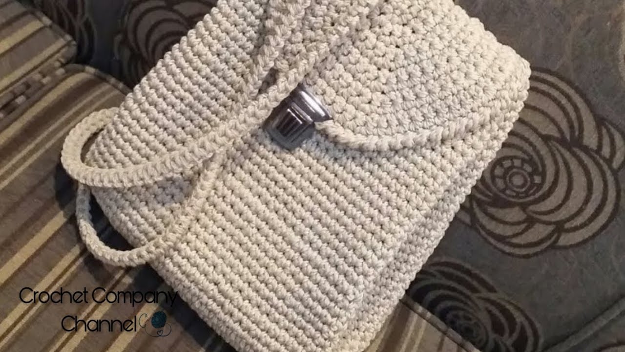 كروشيه شنطه ظهر بخيط المكرميه ( الجزء الاول ) -  How to Crochet Easy Backpack