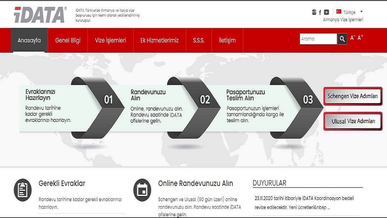 İdata Üzerinden Nasıl Ulusal Vize (aile birleşimi) Başvurusu Yapılır? Çalışma Saatleri ve Ücretler.
