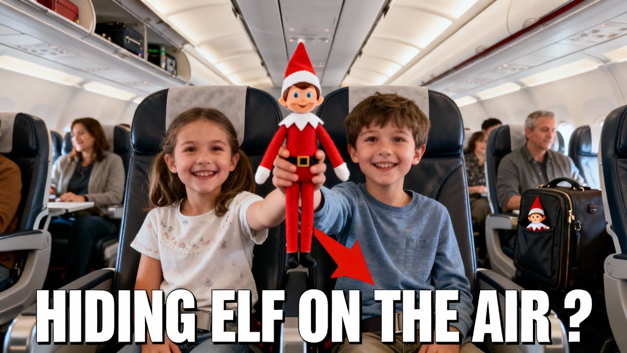 Hiding Elf on the Shelf on an Airplane! ✈️ (Santa Won't Find Us?)