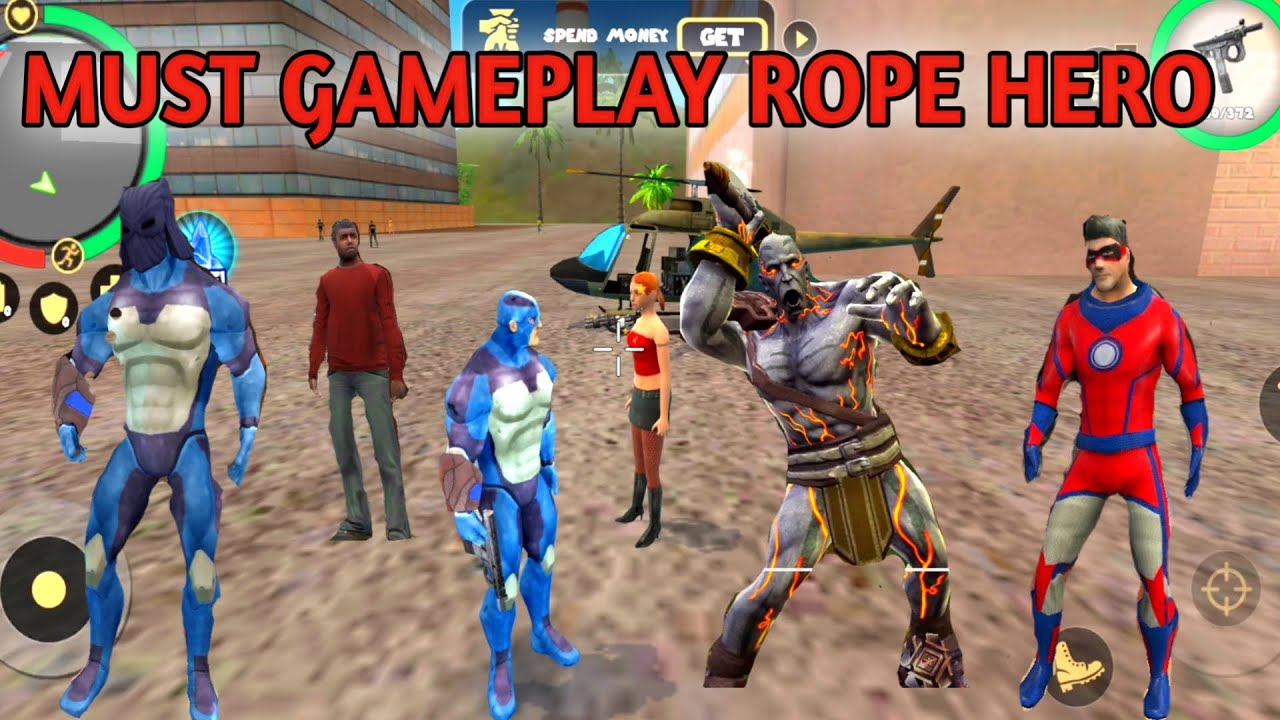 HELICOPTER MISSION  ROPE HERO || MILITARY BASE SE UDAYA HELICOPTER || ROPE HERO VICE TOWN