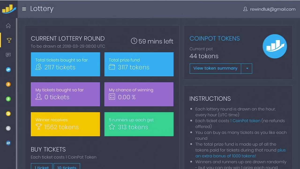 NEW CoinPot Tokens NEW CoinPot Lottery (See Description)