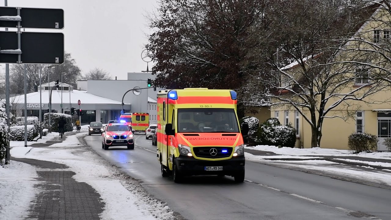 NKTW RD Ammerland + NEF 2 RK Leer auf Einsatzfahrt zur Ammerland-Klinik