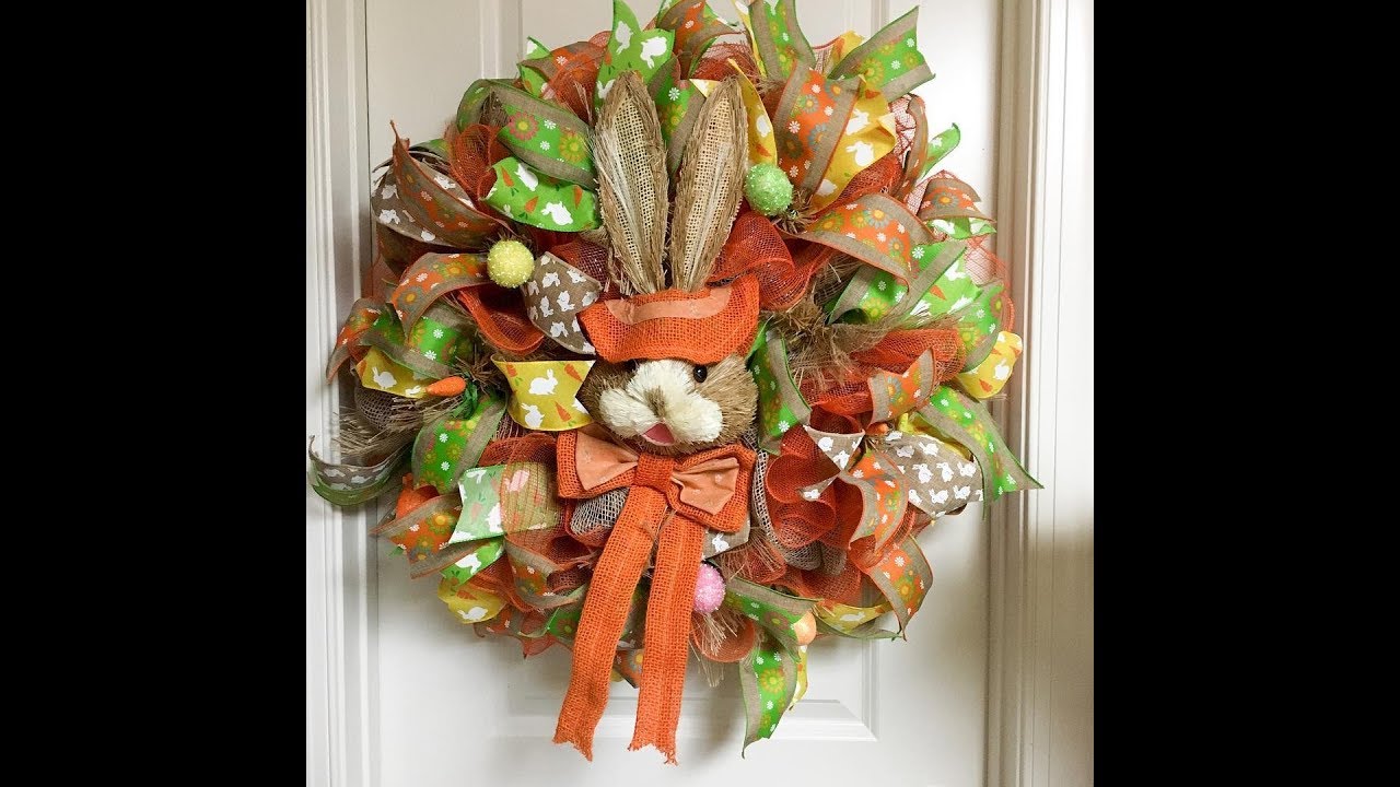 How to make a Easter Bunny wreath Poof and ruffle method