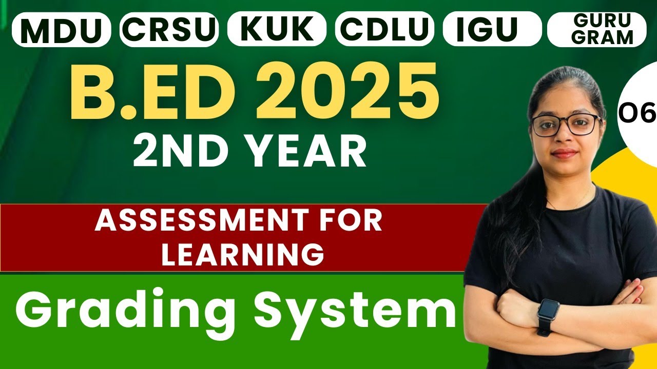 B.Ed 2nd Year | Assessment For Learning | Grading System | By Rupali Ma'am