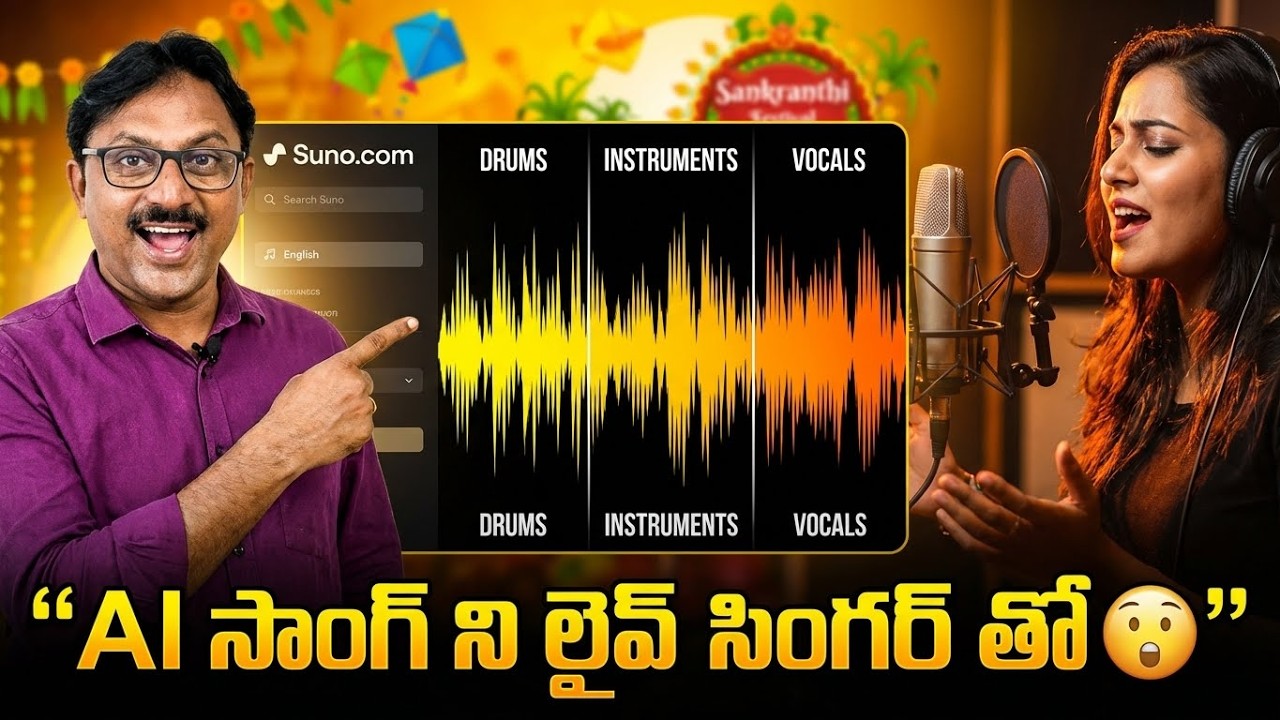 Suno.com Song ni Manaku Nachinatlu Ela Marchukovali? | Instruments Separate + Live Singer Telugu
