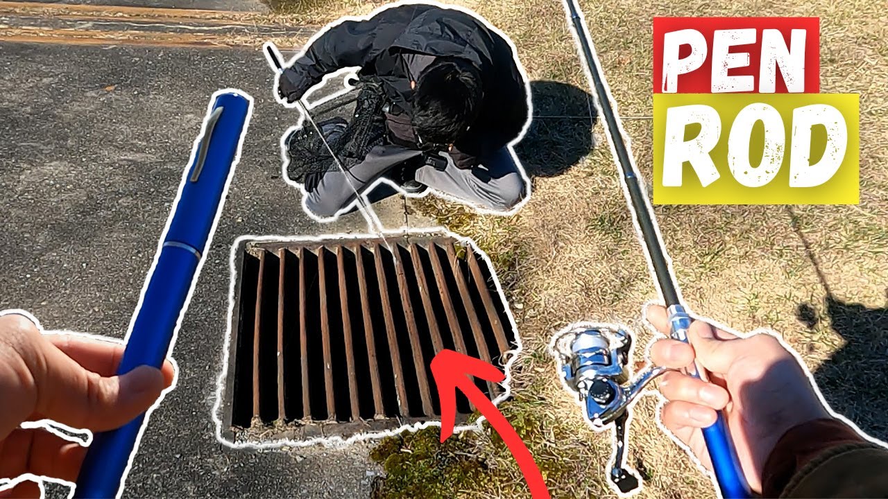 Sewer Fishing with Pen Rod! (Surprise Catch) Ft. Heartson Fishing
