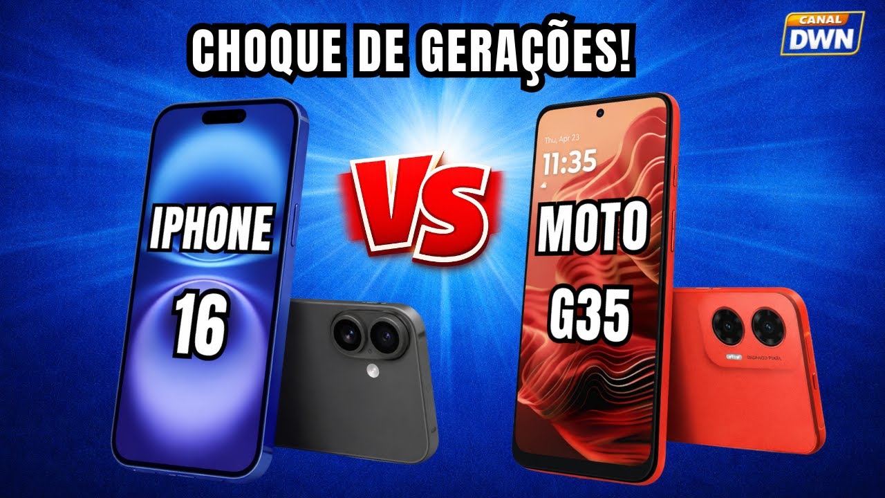CHOQUE DE GERAÇÕES ! IPHONE 16 5G VS   MOTO G35 5G  #smartphone #iphone  #motorola  #celular #dicas