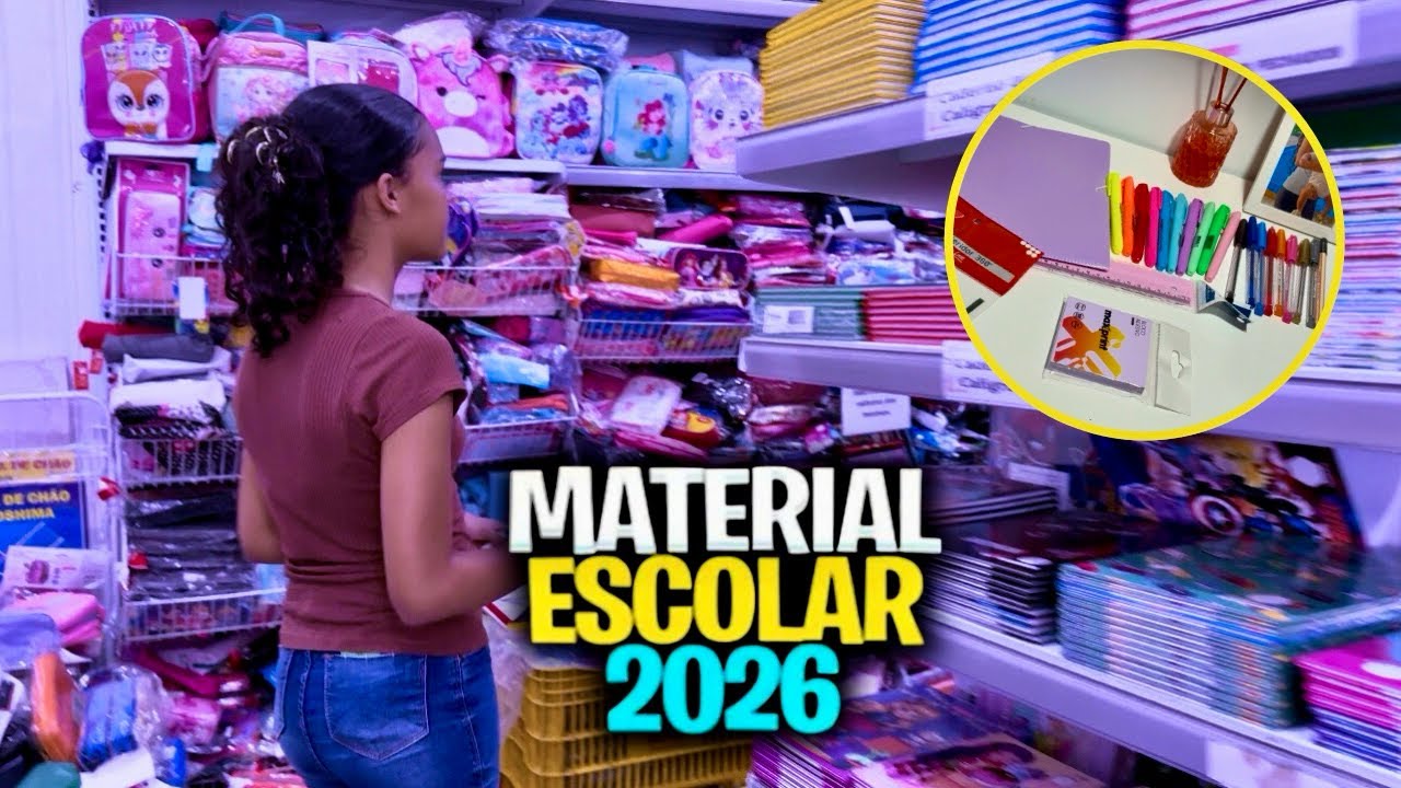 COMPRANDO O MATERIAL ESCOLAR 2026 DA MINHA FILHA! 📚✏️