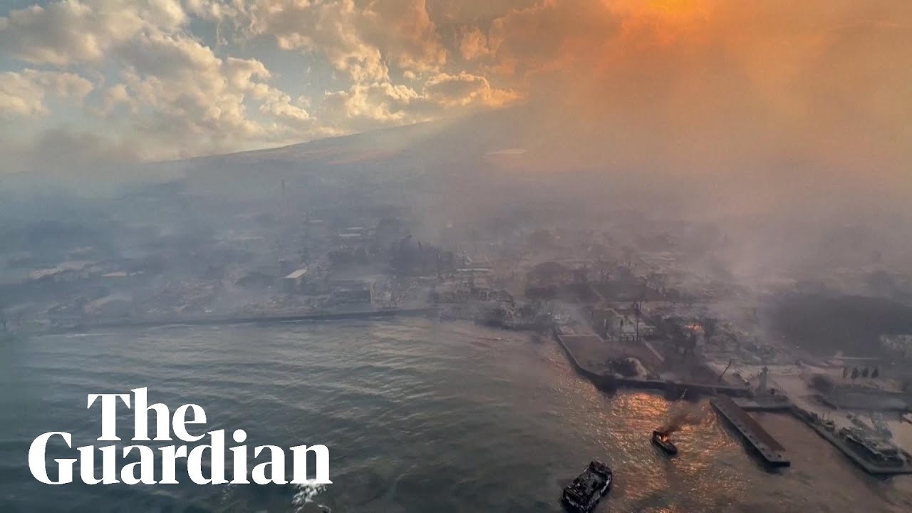 Aerial footage shows the devastation from deadly wildfires in Hawaii