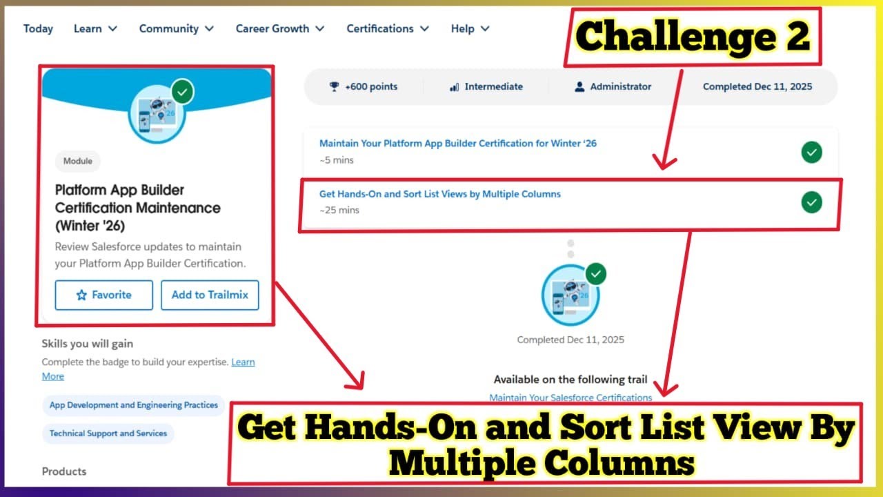 Get Hands-On and Sort List Views by Multiple Columns| Platform App Builder Certification Maintenance