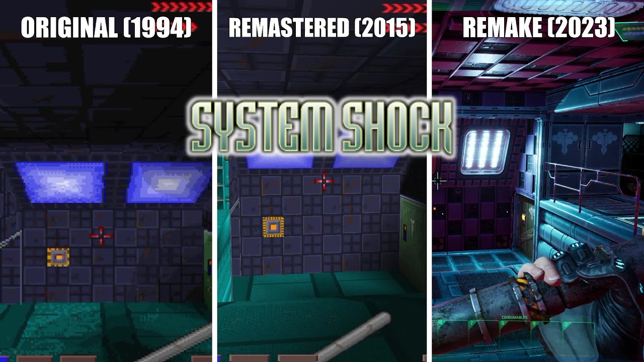 System Shock - Original (1994) vs Remastered (2015) Remake (2023) (Graphics Comparison)