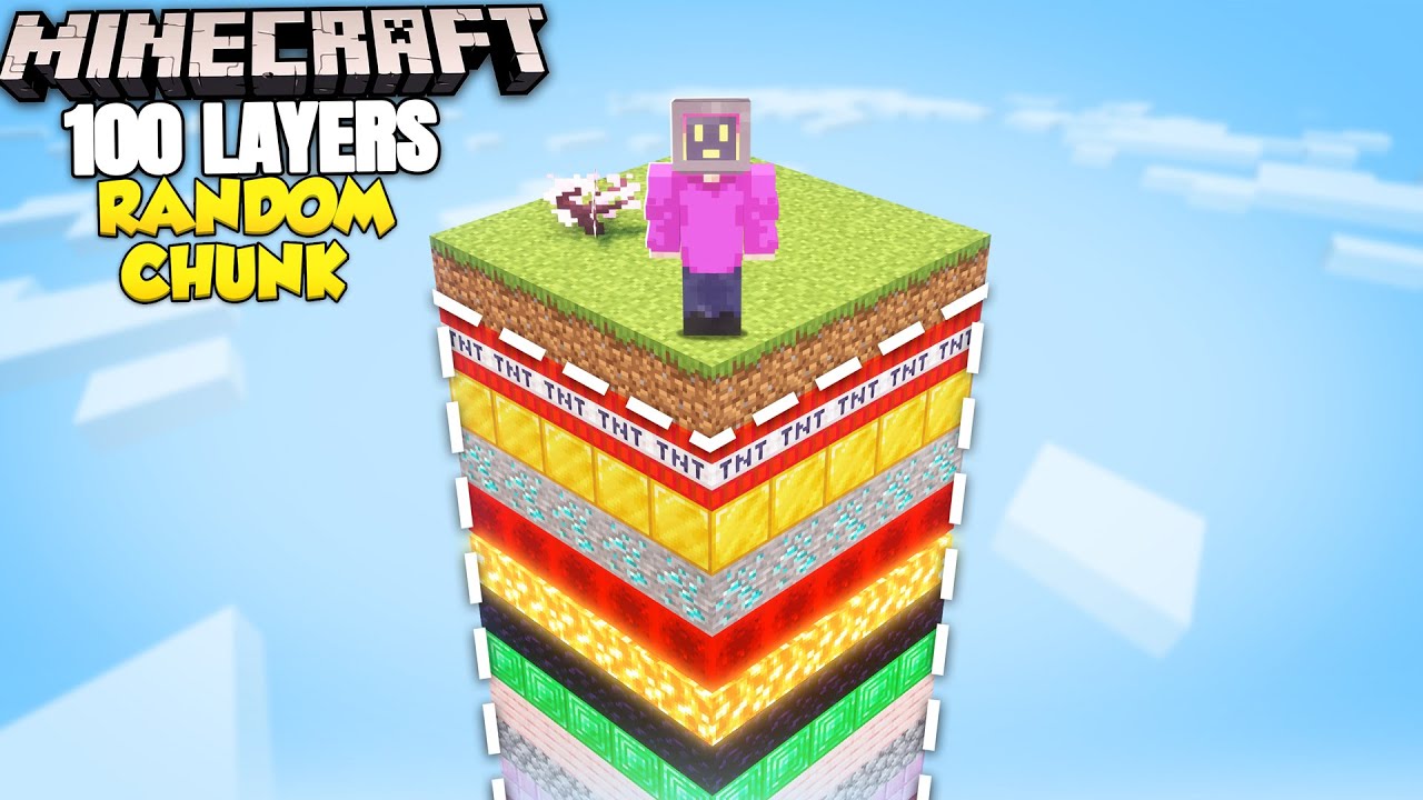 Can You Beat Minecraft With 100 RANDOM Layers In ONE Chunk In Minecraft!