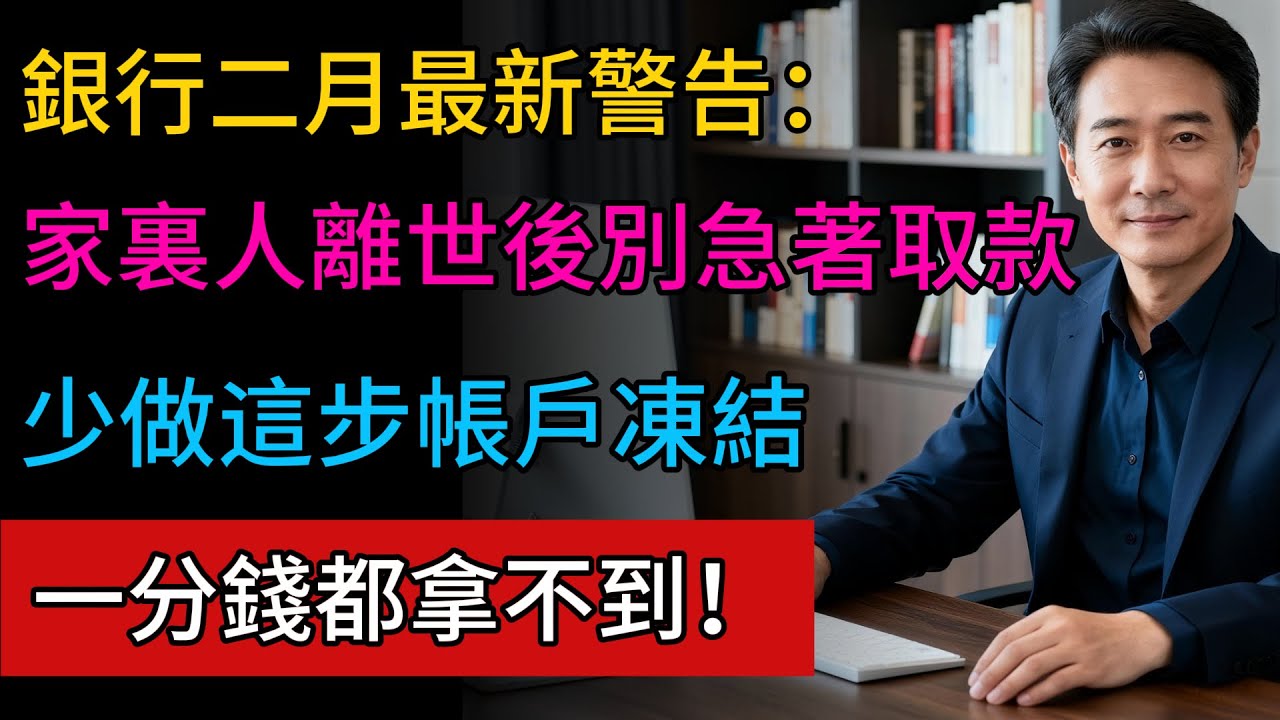 家裏人離世後，別著急去銀行取款，少做這步“帳戶凍結”，一分錢都拿不到！#生活智慧 #養老生活 #養老金 #中老年 #健康之道 #蔡志霖