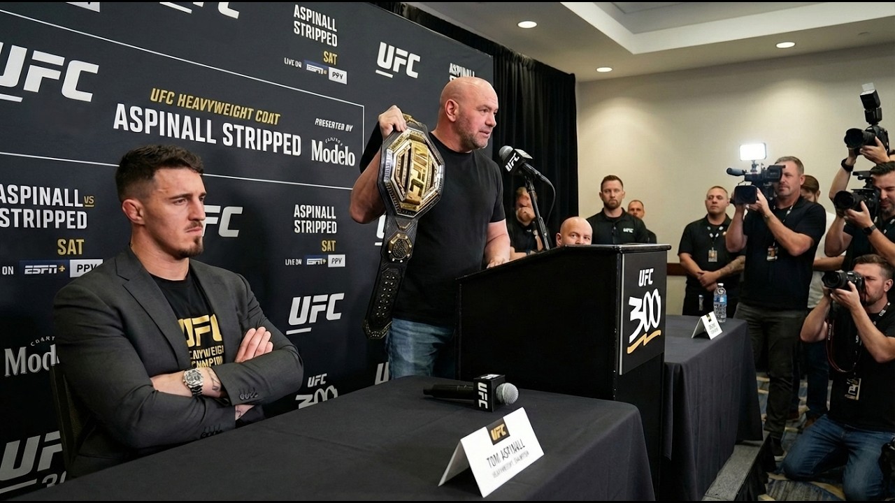 Dana White STRIPS Tom Aspinall of UFC Heavyweight Belt Following Surgery