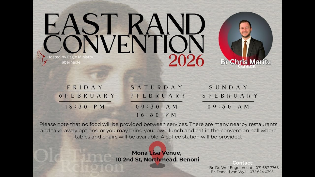 Combined Convention Services 2026 - 07 Feb - Saturday Evening Service - Br Chris Maritz