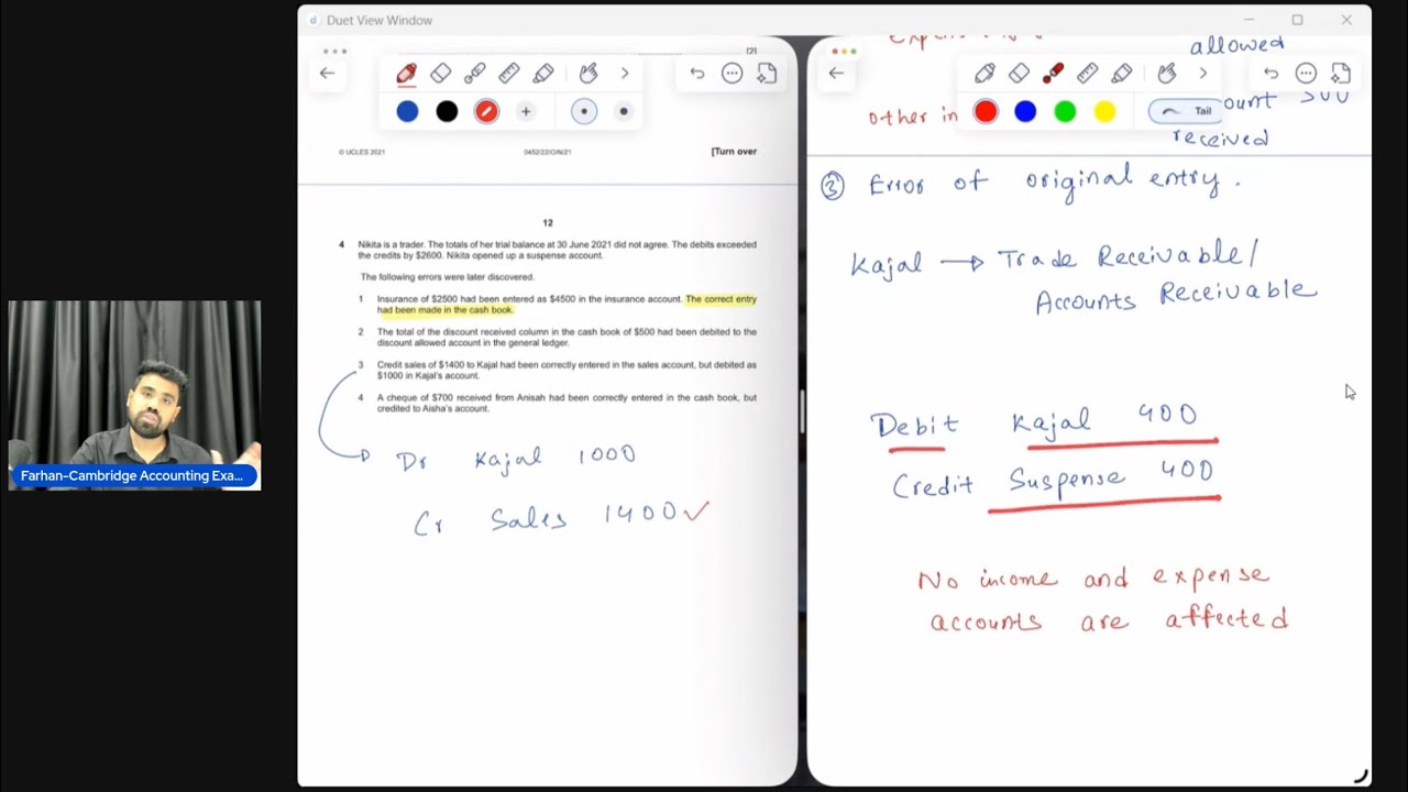 CIE IGCSE ACCOUNTING- Correction of Errors (Journal Entries + Suspense Account)
