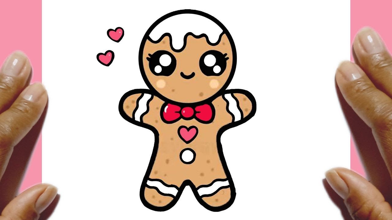 Como Desenhar Um Biscoito de Natal Fofo Kawaii ❤ Desenhos Kawaii - Desenhos para Desenhar