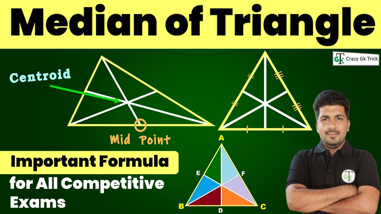 Geometry : Median of Triangle | त्रिभुज  की माध्यिका | By Nishit Sir | Crazy Gk Trick