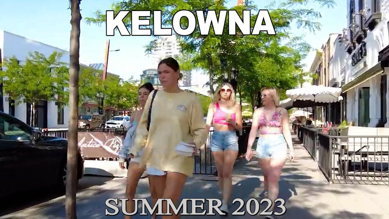 Summer 2023 KELOWNA BC Canada - City by the Okanagan Lake | 4K City Walking Tour