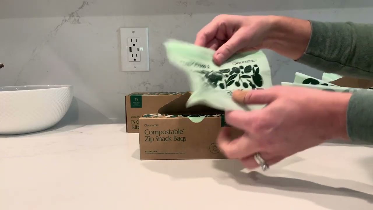 Unboxing of Cleanomic Compostable storage bags and trash bags