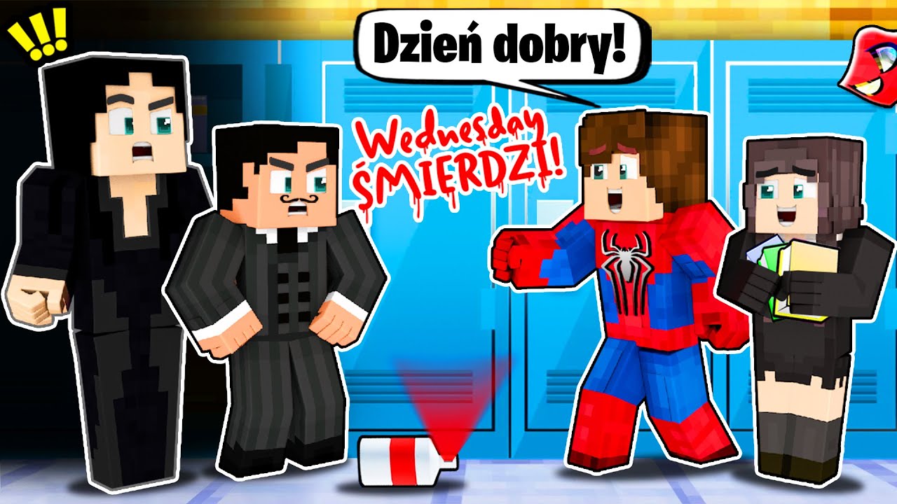 😨😱 POZNAŁEM RODZINĘ WEDNESDAY w Minecraft! (śmieszne XD)
