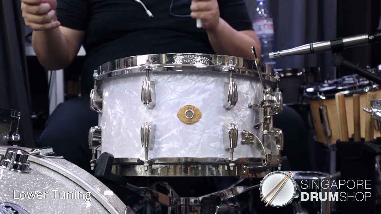 Slingerland Limited Edition Solid Shell 14x7 Maple White Marine Pearl Snare Drum